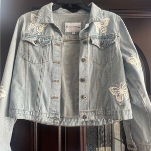 Light Blue Butterfly Jean Jacket